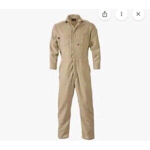 SAF-TECH Flame Resistant Workwear Coverall Jumpsuit Mens XL Fire Resistant Tan